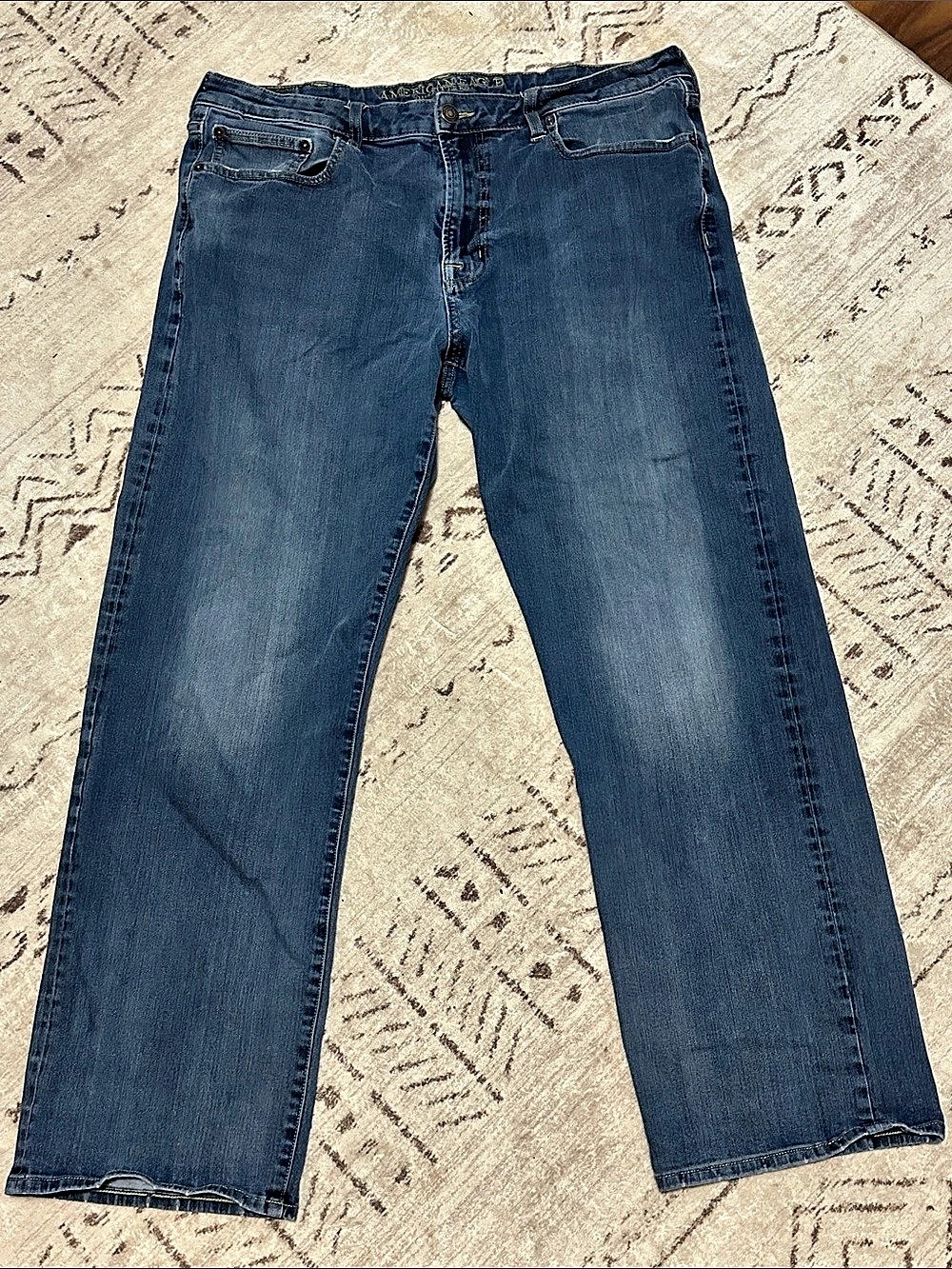 American Eagle Outfitters AEO Flex 4 Denim Straight Leg Jeans Blue Waist 38 x 32